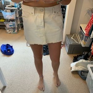 patched denim mini skirt